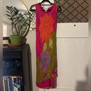 Vibrant Floral Sleeveless Dress